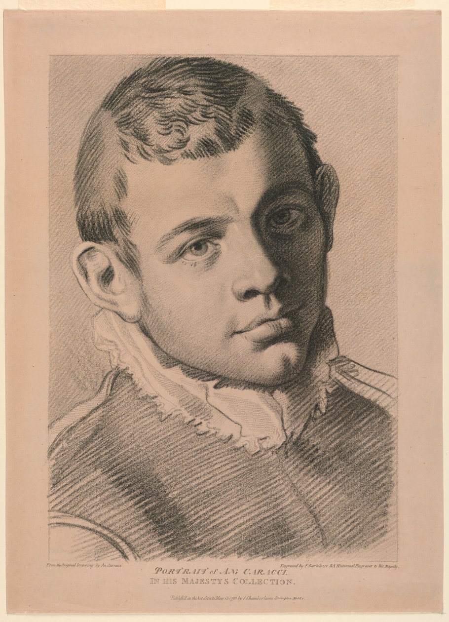 Autoportret A. N. Carracci autorstwa Francesco Bartolozzi