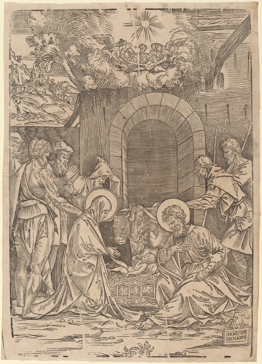 Adoracja pasterzy autorstwa Francesco Denanto