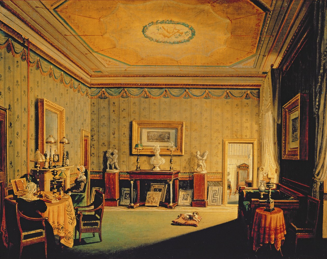 Salon w Domu Barbierrini, lata 1830-40 autorstwa Francesco Diofebi