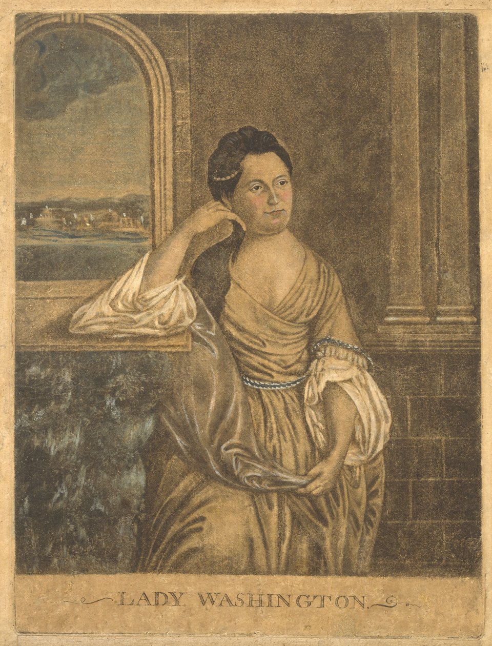 Pani Waszyngton, ok. 1776 (mezzotinta) autorstwa Francesco Fergola