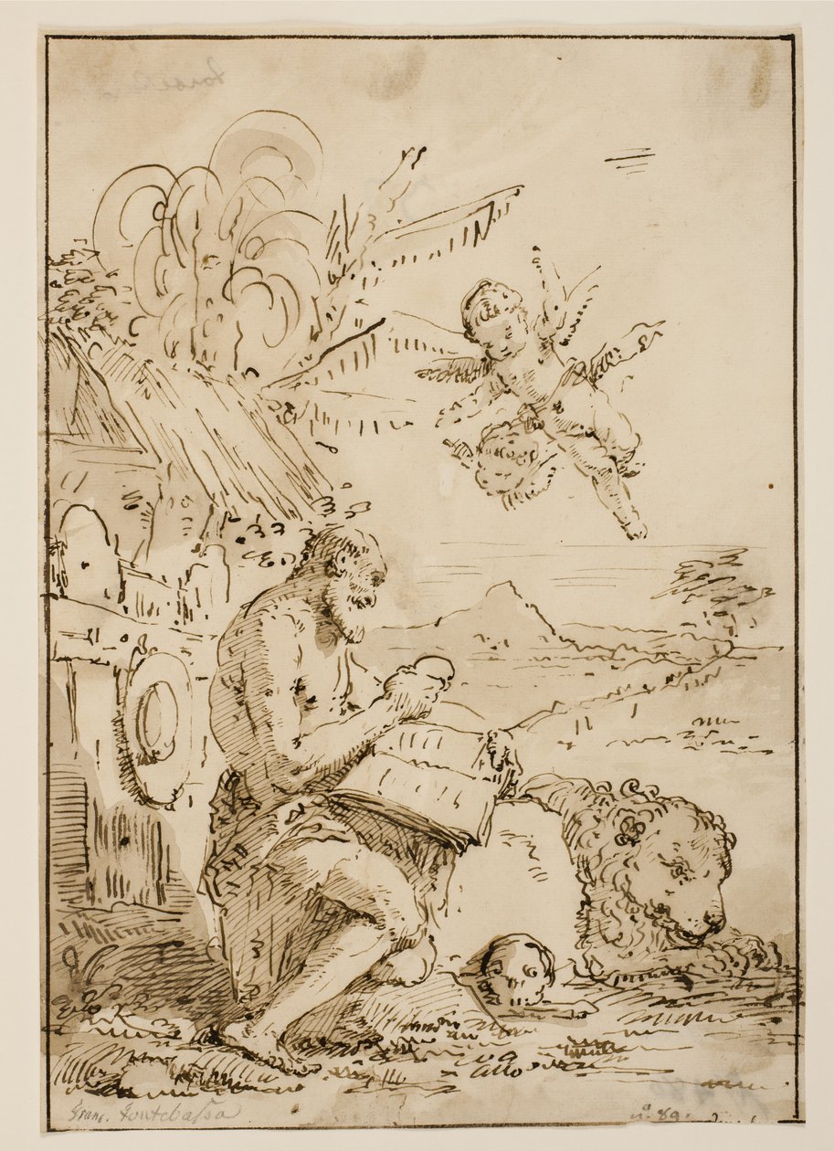Św. Hieronim na pustyni autorstwa Francesco Fontebasso
