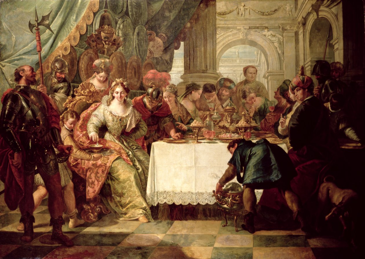 Bankiet Kleopatry autorstwa Francesco Fontebasso