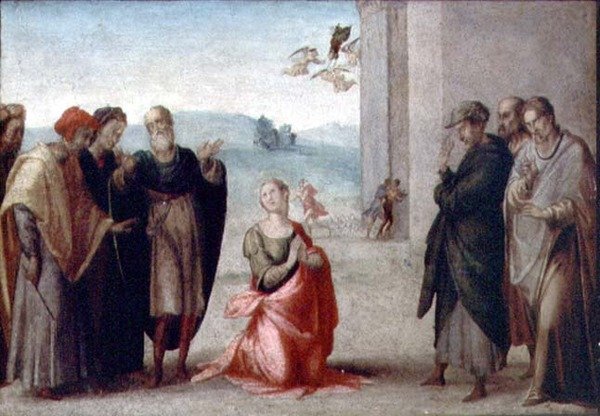 Męczeństwo świętej kobiety (panel) autorstwa Francesco Granacci
