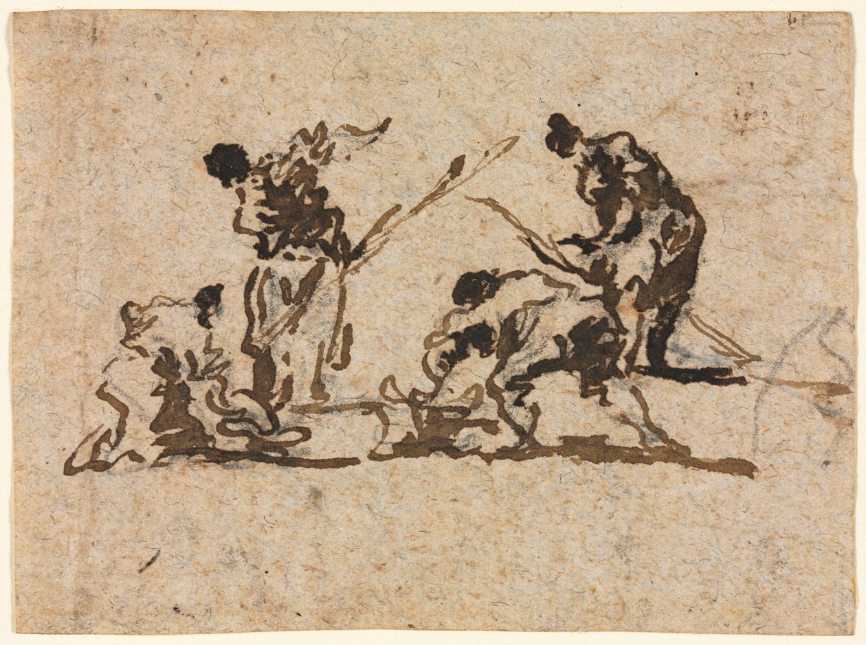 Rolnicy i praca rybaków, XVIII wiek. autorstwa Francesco Guardi