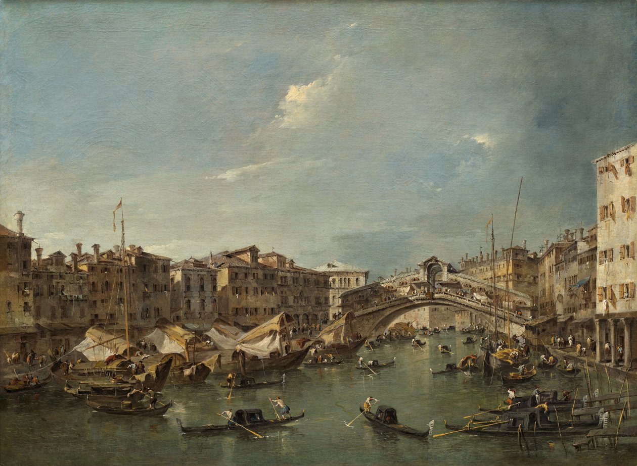 Canal Grande z mostem Rialto, Wenecja autorstwa Francesco Guardi