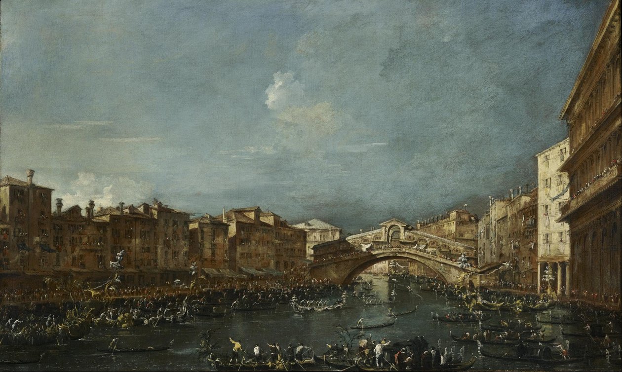 Regaty na moście Rialto autorstwa Francesco Guardi