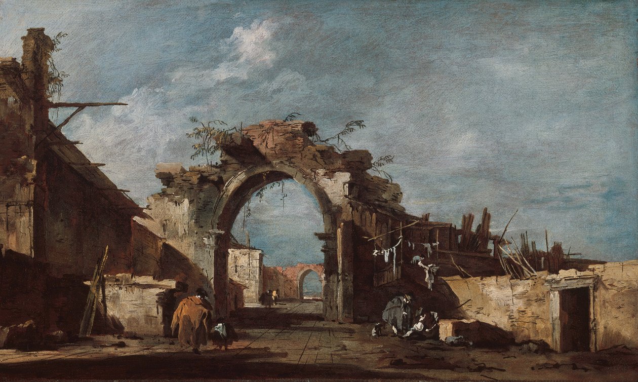 Zrujnowana brama, 177593. autorstwa Francesco Guardi