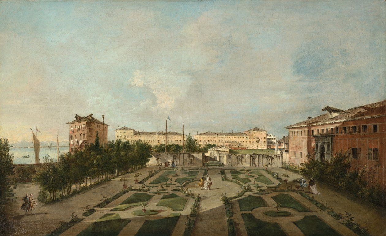 Ogród Palazzo Contarini dal Zaffo autorstwa Francesco Guardi