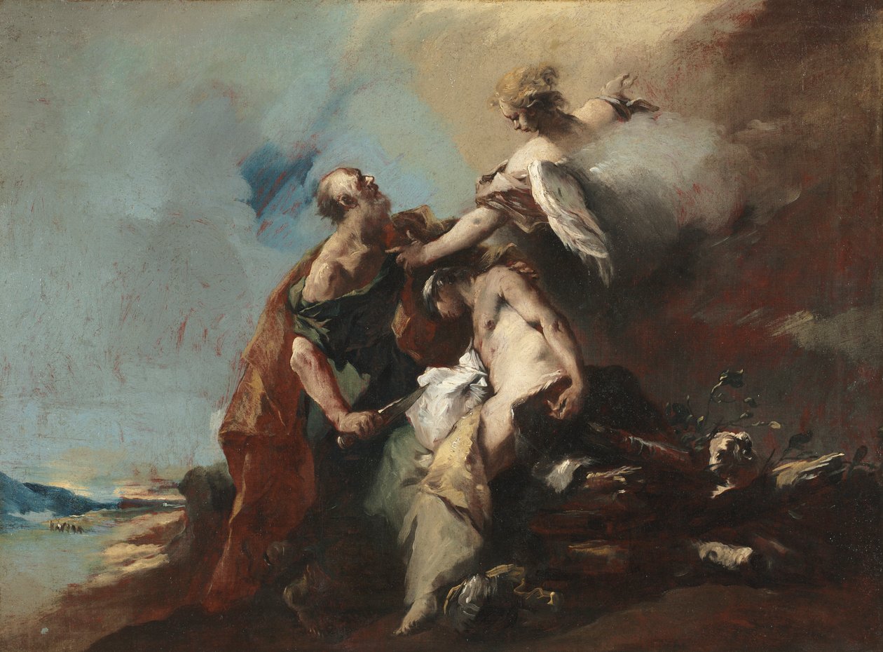 Ofiara Izaaka, lata pięćdziesiąte XVIII wieku. autorstwa Francesco Guardi