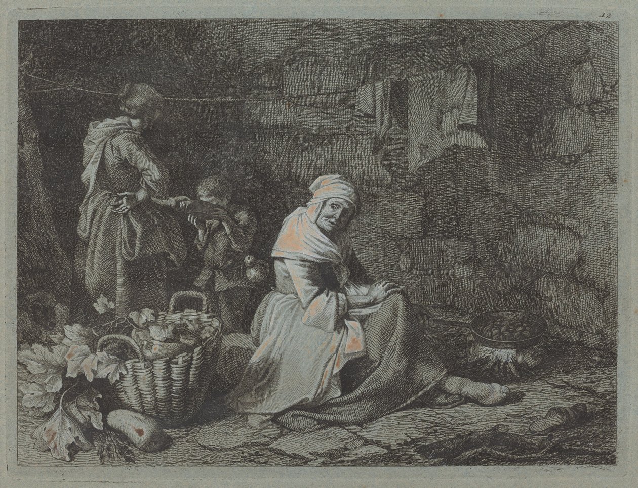 Wnętrze domu, 1763. autorstwa Francesco Londonio