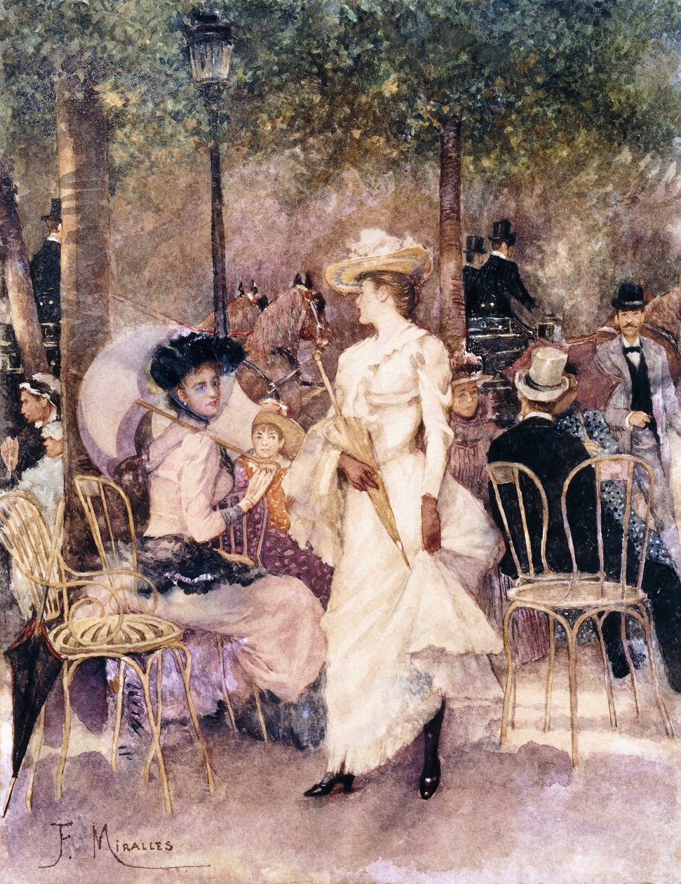 Postacie w parku, autorstwa Francesco Miralles Galaup