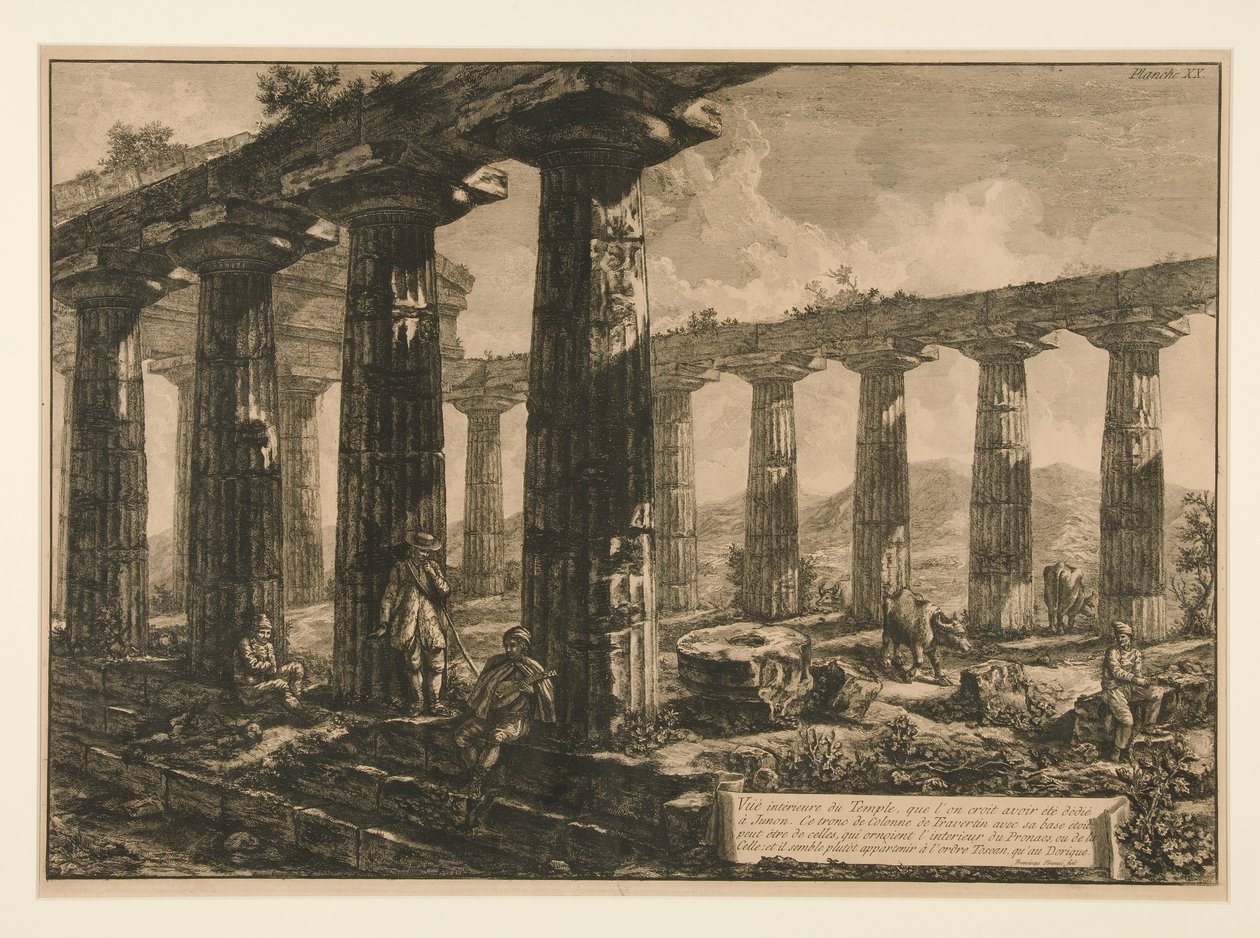 Widok wnętrza świątyni, że autorstwa Francesco Piranesi
