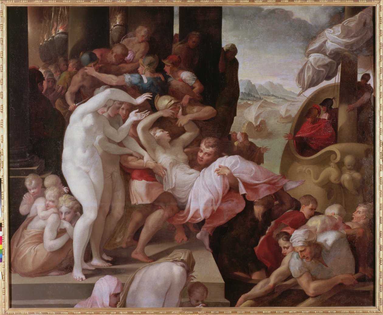 Gwałt Heleny, c.1533 autorstwa Francesco Primaticcio