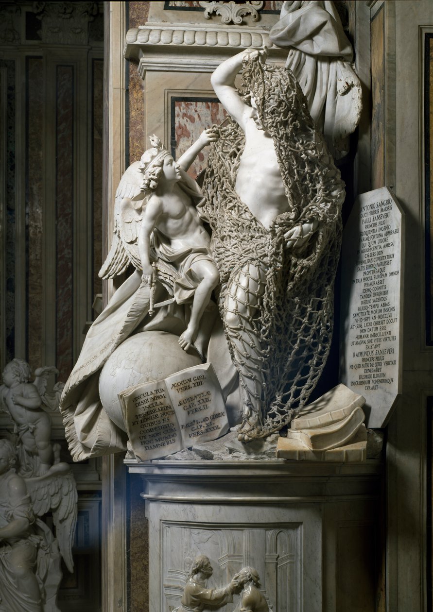 Ujawniono oszustwo (marmur) autorstwa Francesco Queirolo