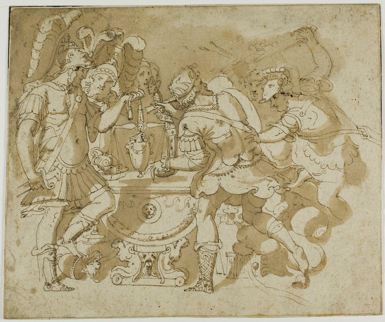 Camillus atakuje Brennusa autorstwa Francesco Salviati