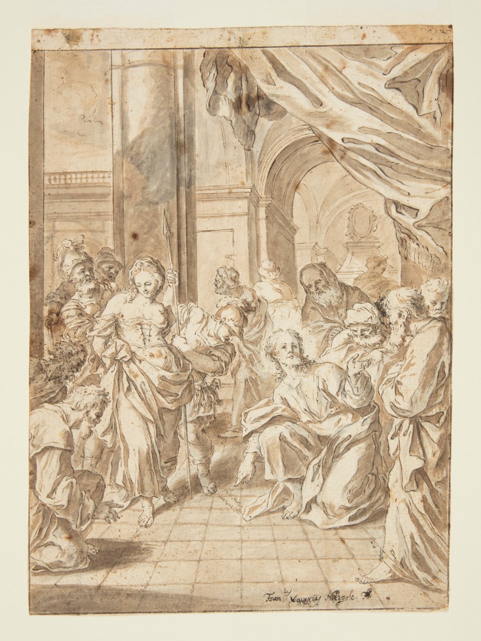 Chrystus i cudzołożna kobieta autorstwa Francesco Saverio Mergolo