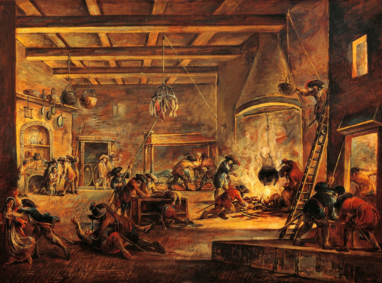 Kuchnia łupieżcza – Francesco Simonini (1669-1753). autorstwa Francesco Simonini