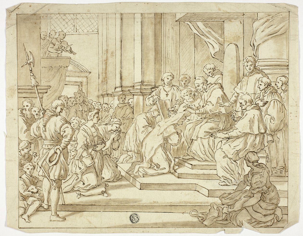 Papież błogosławi zakonnicę autorstwa Francesco Solimena
