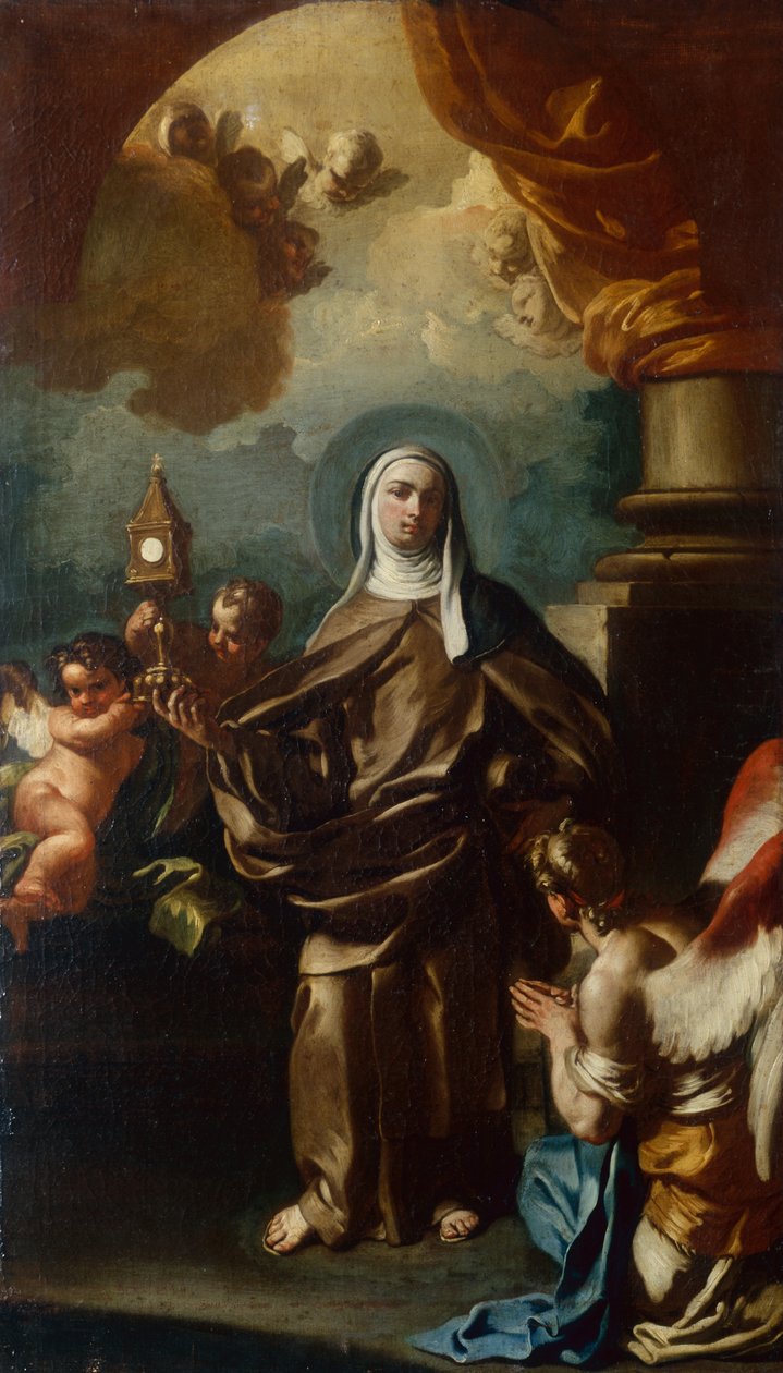 Św. Klara z Aniołem (olej) autorstwa Francesco Solimena