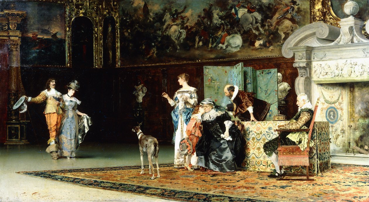 Wizyta babci, 1881 autorstwa Francesco Vinea