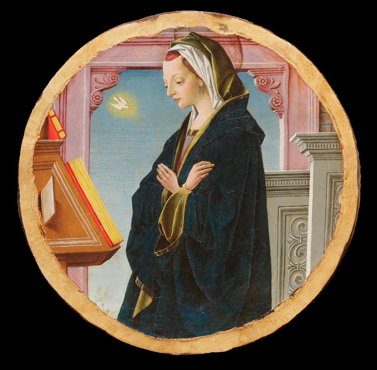 Poliptyk Griffoni: Zwiastowanie Dziewicy, ok. 1472-1473. autorstwa Francesco del Cossa