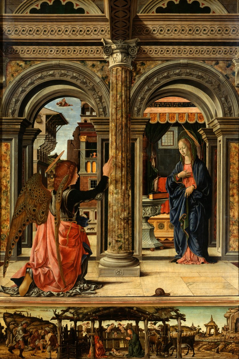 Zwiastowanie, 1470-1472 autorstwa Francesco del Cossa