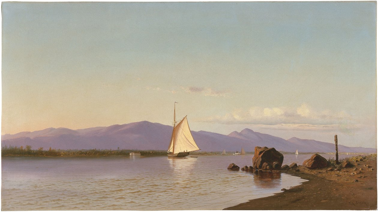 Kingston Point, rzeka Hudson autorstwa Francis Augustus Silva