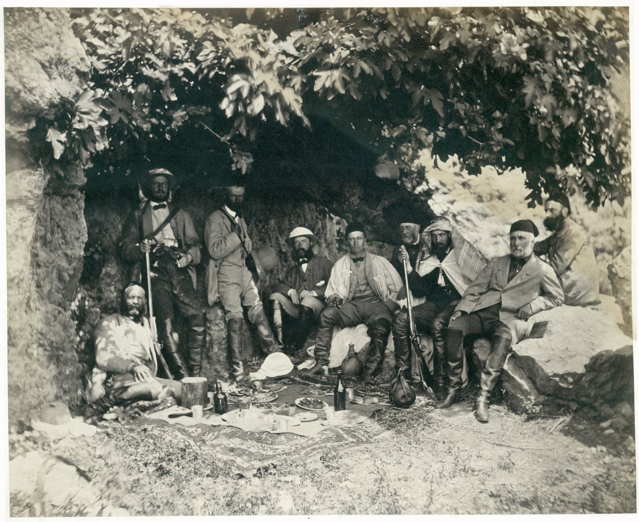 Przyjęcie księcia Walii w Ain-et-Tin (Khan Minyeh), 1862 autorstwa Francis Bedford