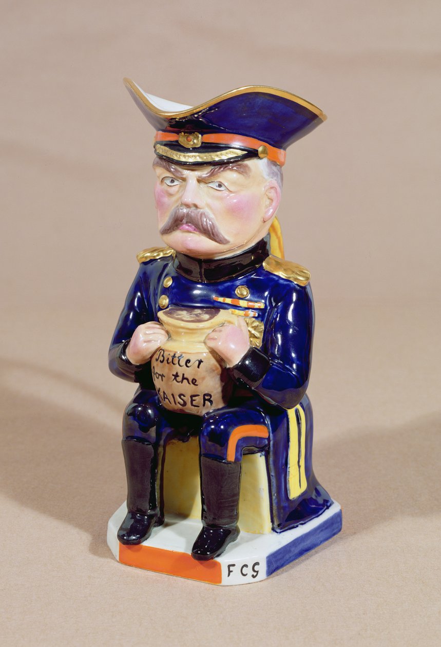 Toby Jug przedstawiający Lorda Kitchenera, wykonany przez Wilkinsona, 1915 (ceramika) autorstwa Francis Carruthers Gould
