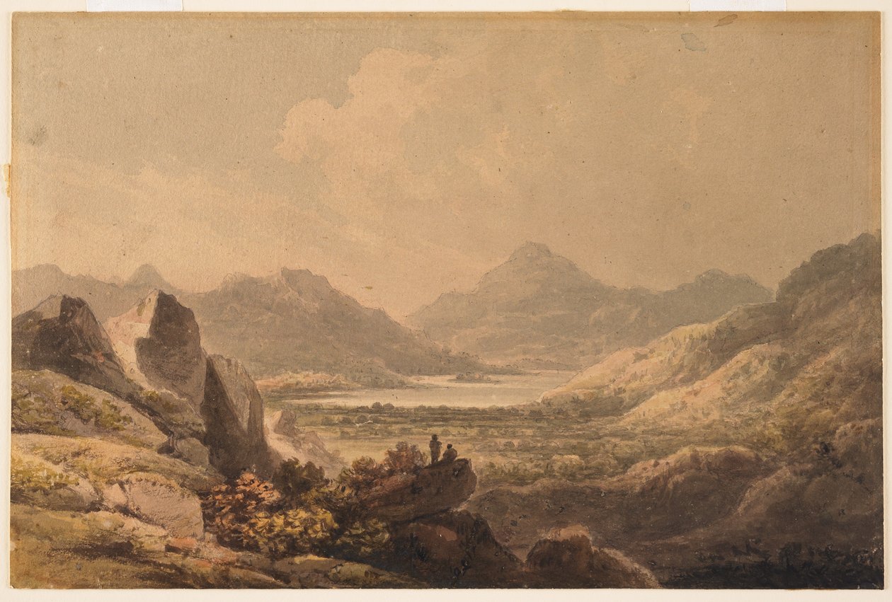 Krajobraz jeziora (Killarney), początek XIX w. (wc i grafit na papierze) autorstwa Francis Nicholson