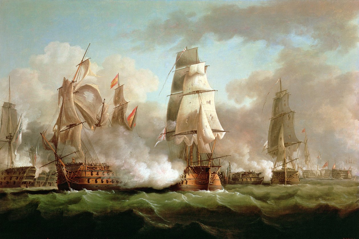 Zaręczyny „Neptun”, Trafalgar, 1805 autorstwa J. Francis Sartorius