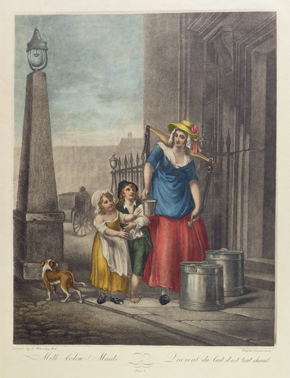 Milk Below Maids, płyta 2 z „Cries of London” autorstwa Francis Wheatley