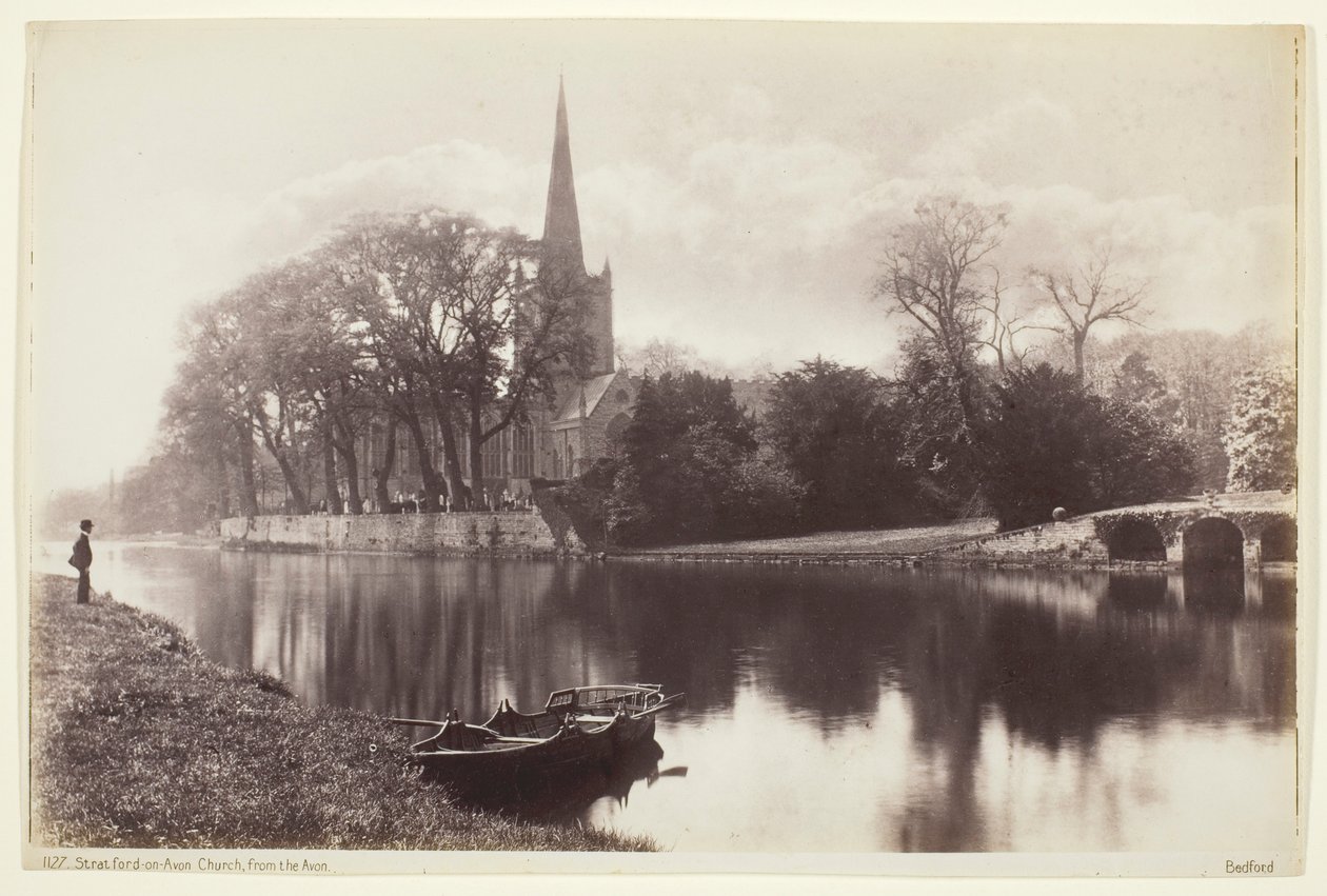 Stratford-on-Avon, kościół z Avon autorstwa Francis Bedford