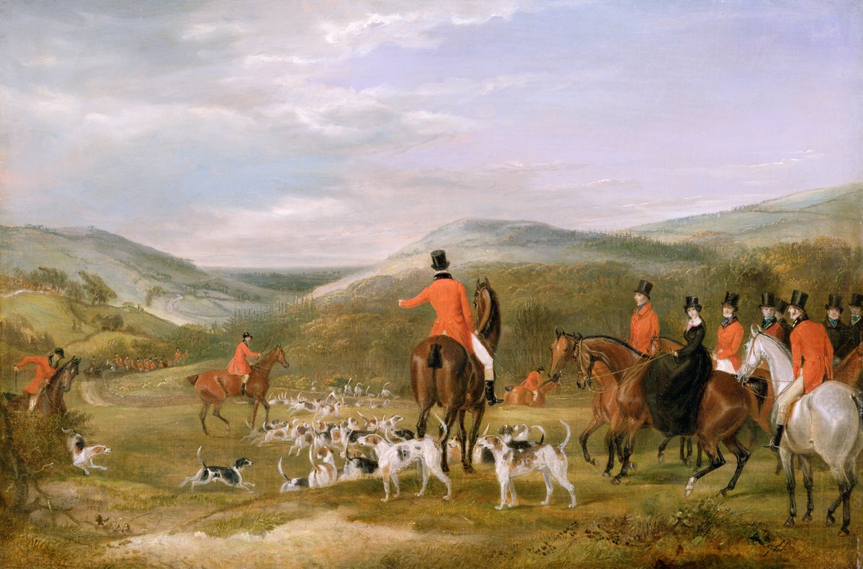 Polowanie w Berkeley, 1842: Spotkanie autorstwa Francis Calcraft Turner