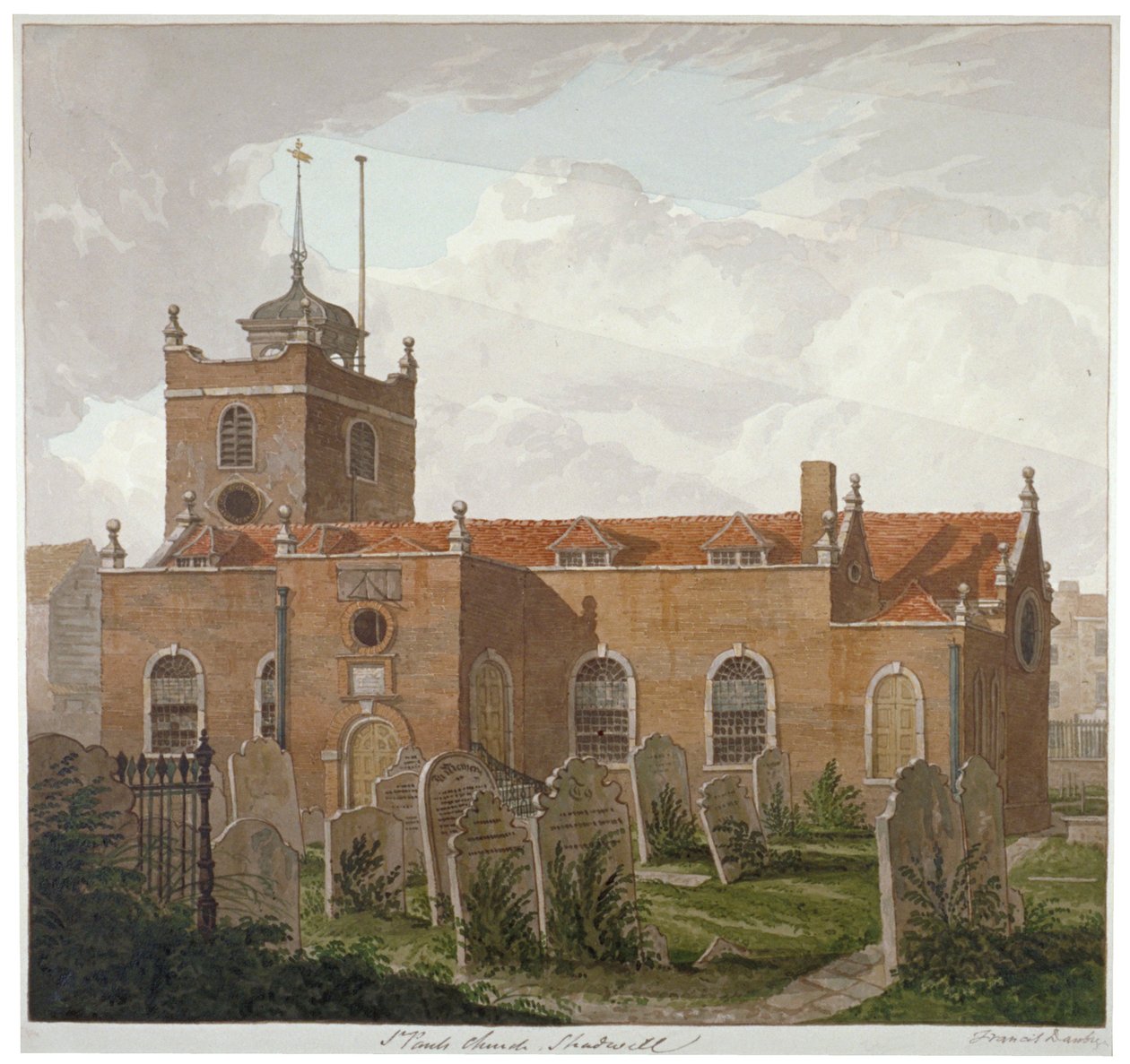 Kościół św. Pawła, Shadwell, Londyn, c1810 autorstwa Francis Danby
