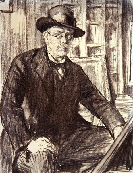 Autoportret (węgiel na papierze) autorstwa Francis Dodd