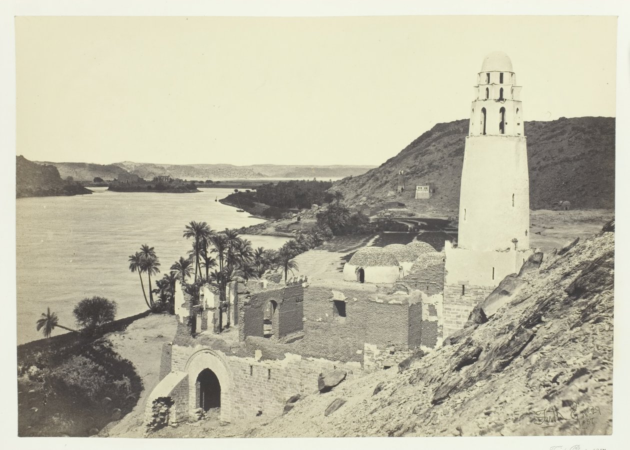 Zrujnowany meczet w pobliżu Philæ, 1857. autorstwa Francis Frith