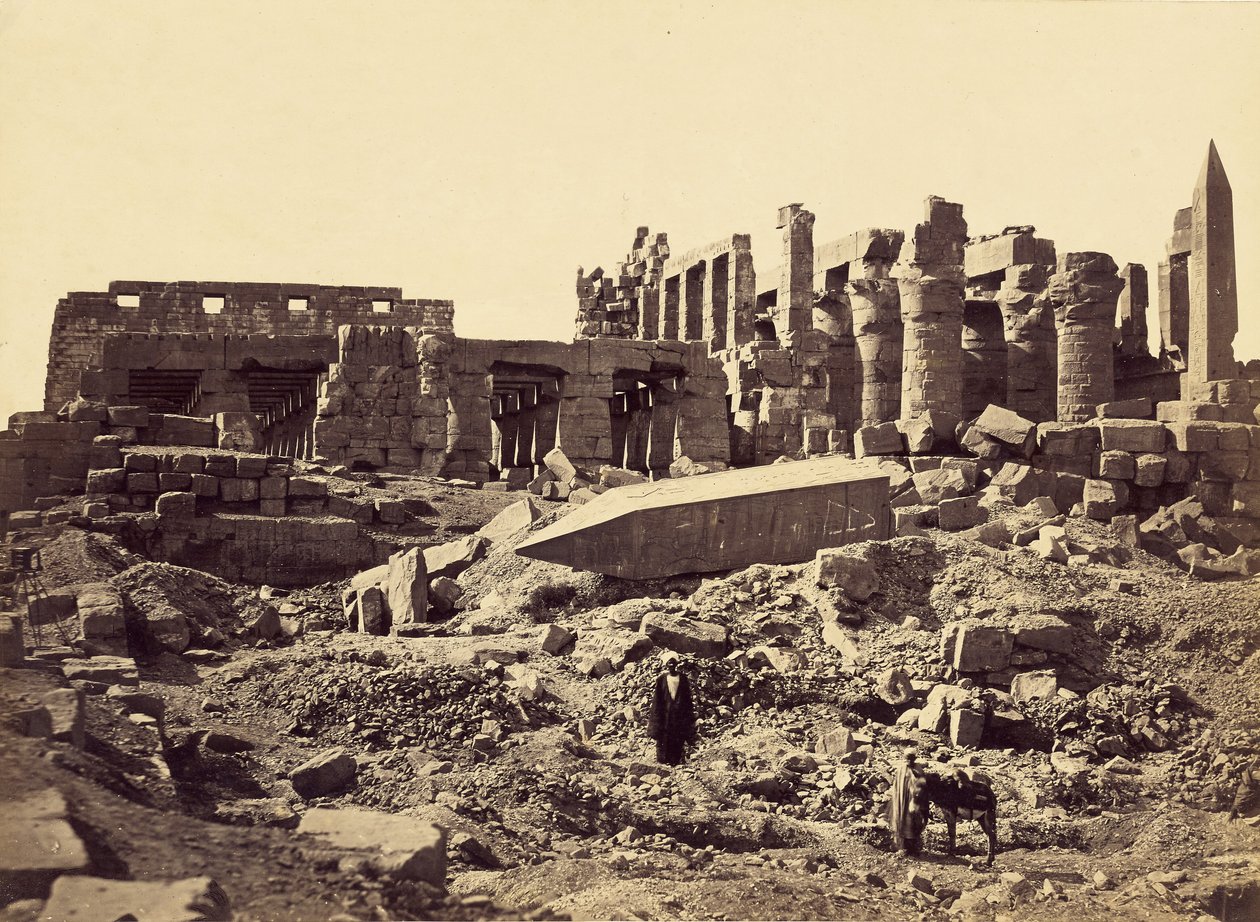 Świątynia El-Karnak, od południowego wschodu autorstwa Francis Frith