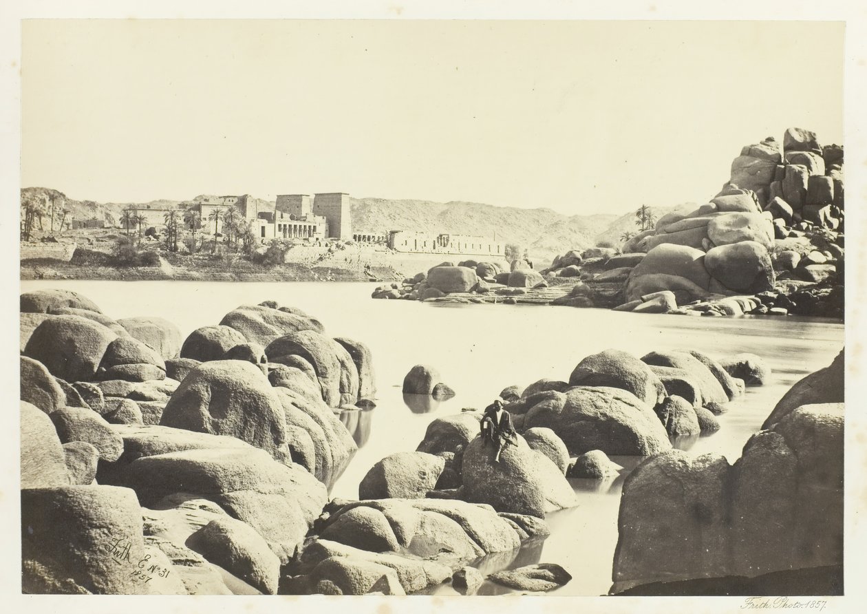 Podejście do Philæ, 1857. autorstwa Francis Frith