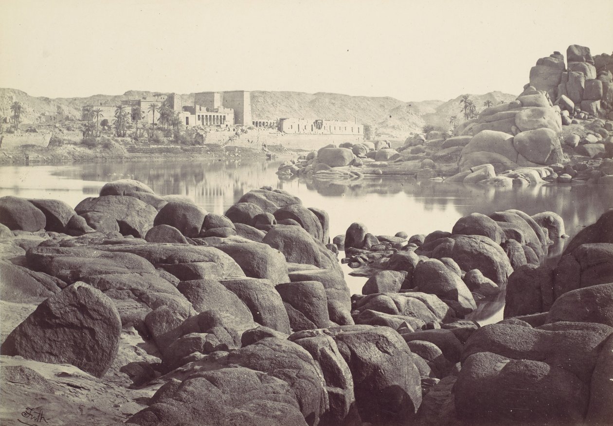 Podejście do Philae, 1857. autorstwa Francis Frith