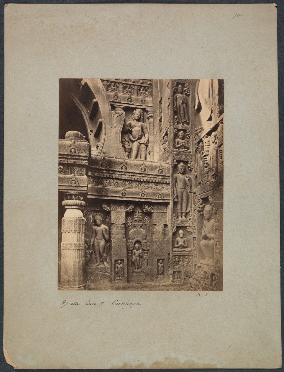 Jaskinia Ajinta nr 19, 1850-1870. autorstwa Francis Frith and Co.