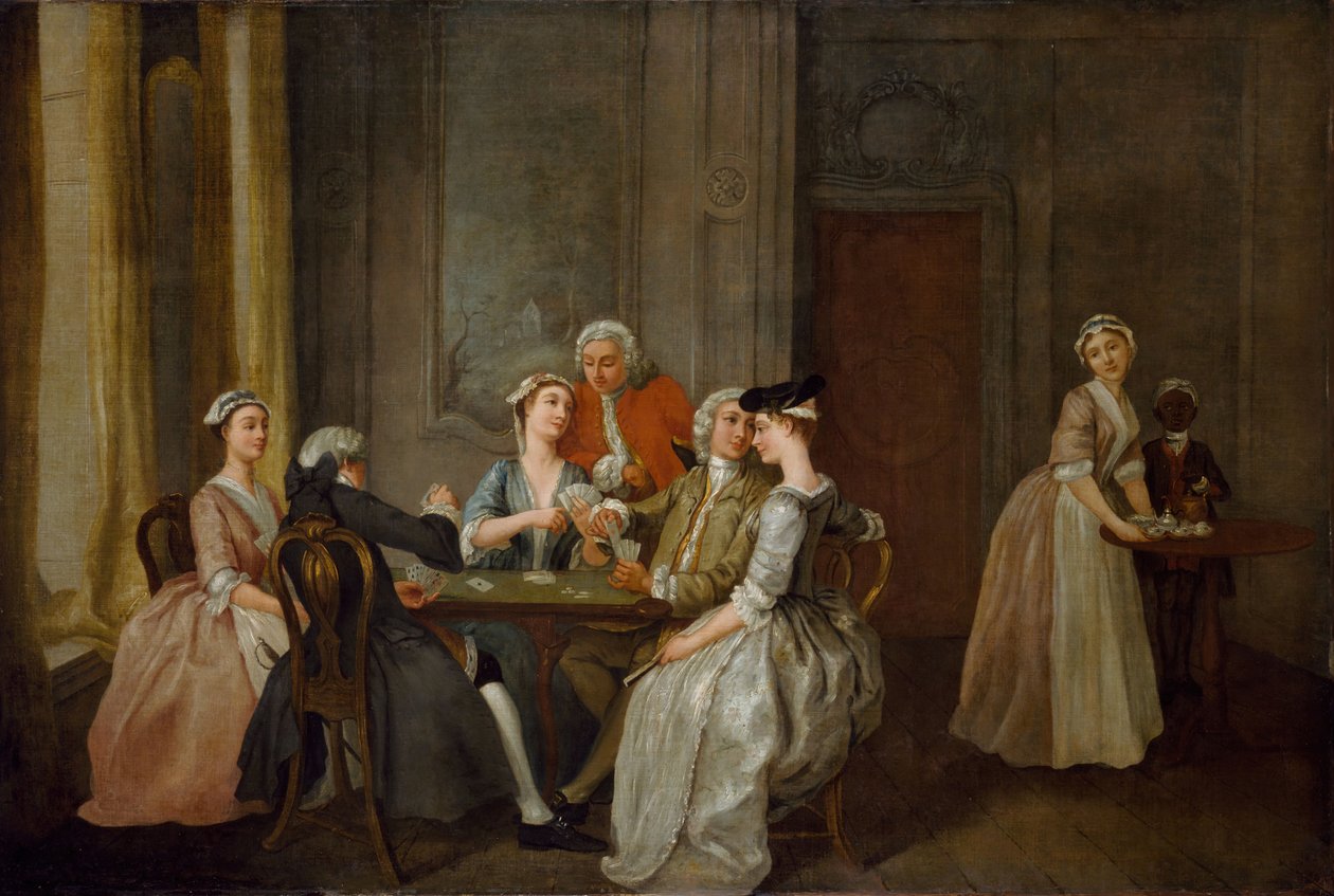 Gra w Quadrille, 1740-50. autorstwa Francis Hayman