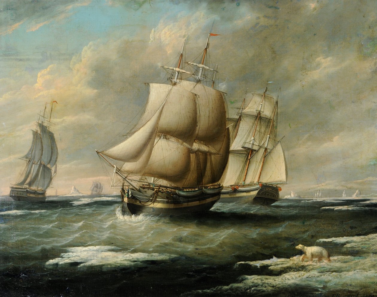Statek wielorybniczy "Baffin" z Liverpoolu autorstwa Francis Hustwick