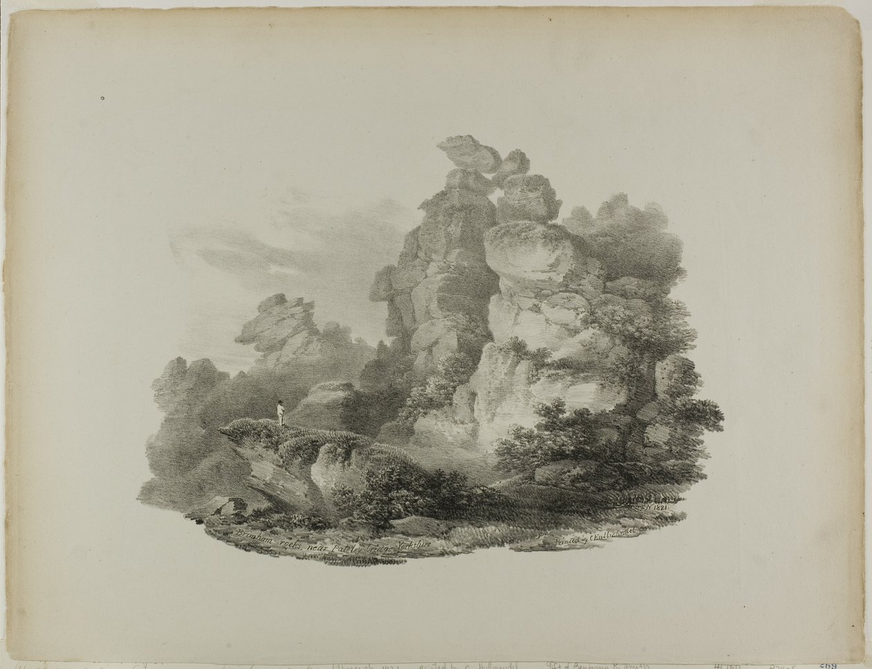 Brimham Rocks, w pobliżu mostu Pateley w Yorkshire autorstwa Francis Nicholson