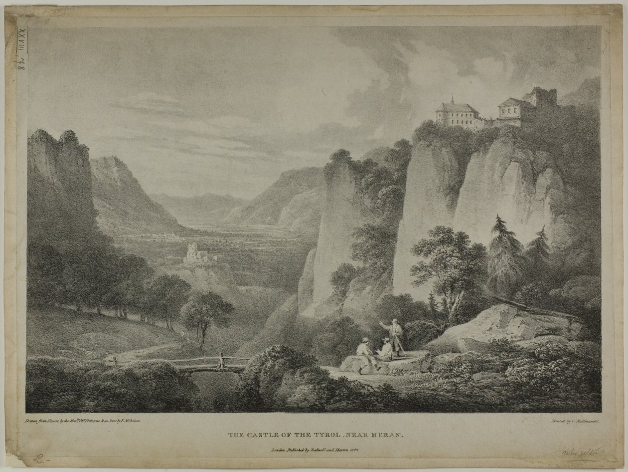 Zamek Tyrolu, niedaleko Meran autorstwa Francis Nicholson