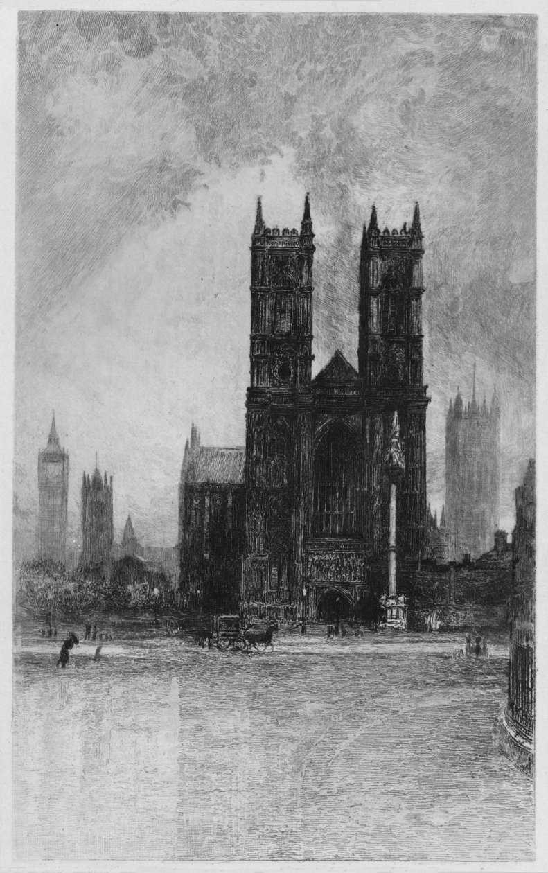 „Wieże Westminsterskie”, ok. 1897 r. autorstwa Francis S Walker