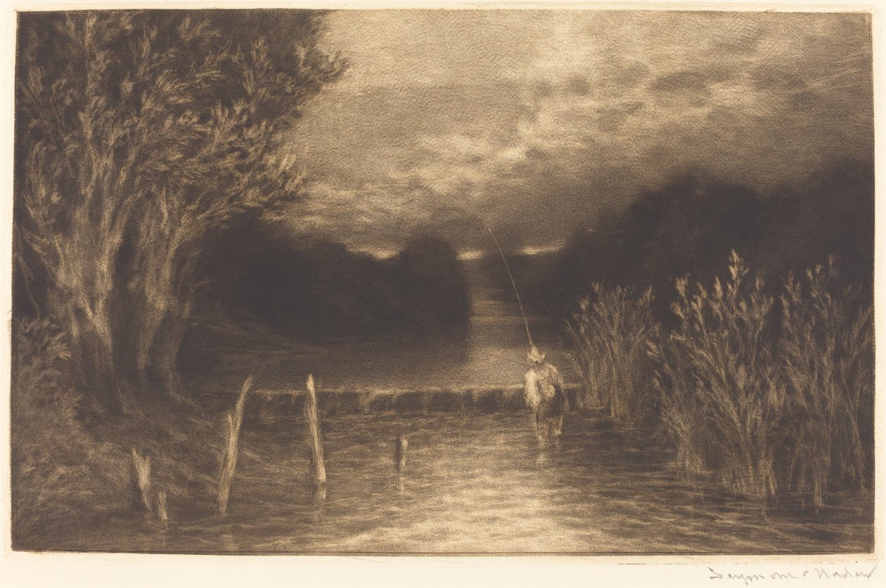 Łowienie lipienia autorstwa Francis Seymour Haden