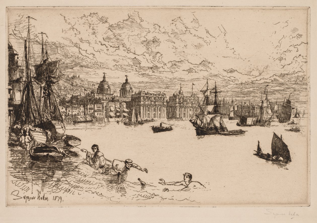 Greenwich, 1879. autorstwa Francis Seymour Haden