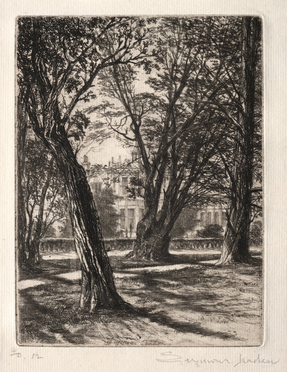 Ogrody Kensington (Mały Talerz) autorstwa Francis Seymour Haden
