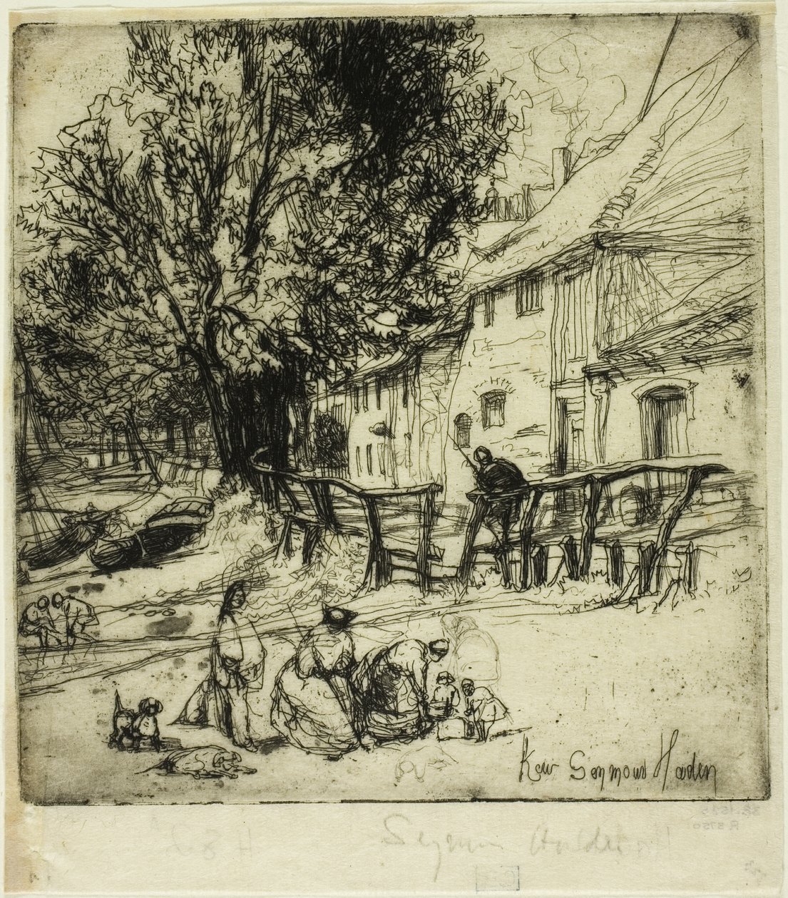 Kew Side, fragment autorstwa Francis Seymour Haden